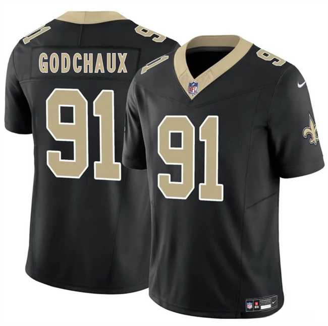 Men & Women & Youth New Orleans Saints #91 Davon Godchaux Black F.U.S.E. Vapor Limited Stitched Jersey->new orleans saints->NFL Jersey